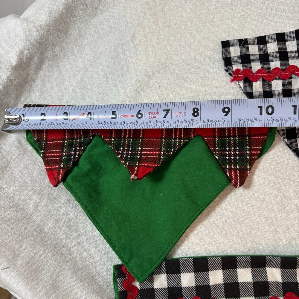 Handmade Christmas Dog Collar‎ Bandanas Set of 3 – Size Medium 10